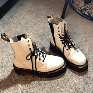 Dr Martens White Jadon 8-eye platform boots